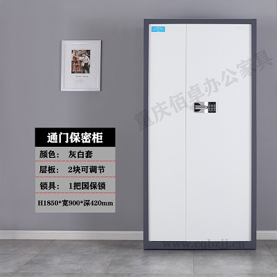 灰白套通門國保鎖保密柜
