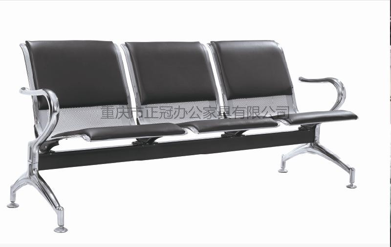 三人帶皮墊機場椅